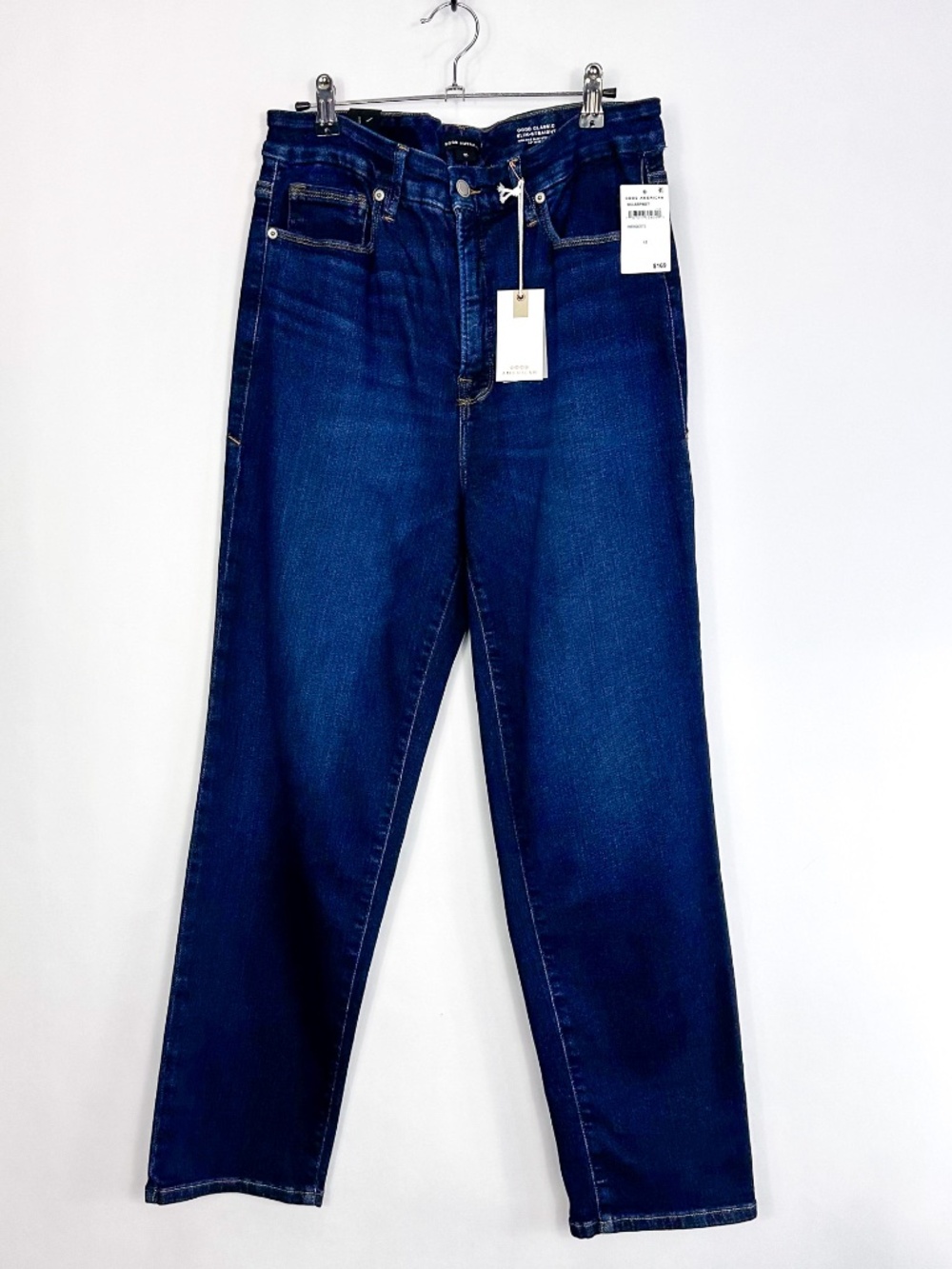 Good American Good Classic High Rise Slim Fit Dark Denim Jeans